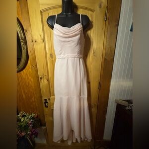 Azazie Light Pink Maxi Dress